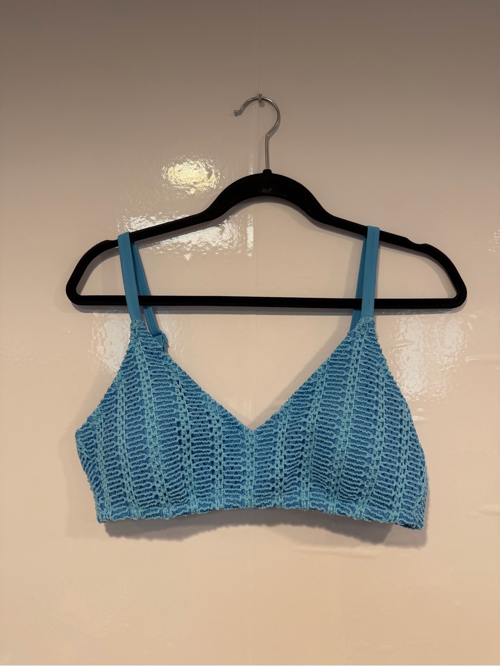 NWT Aerie light blue crochet bikini‎ top